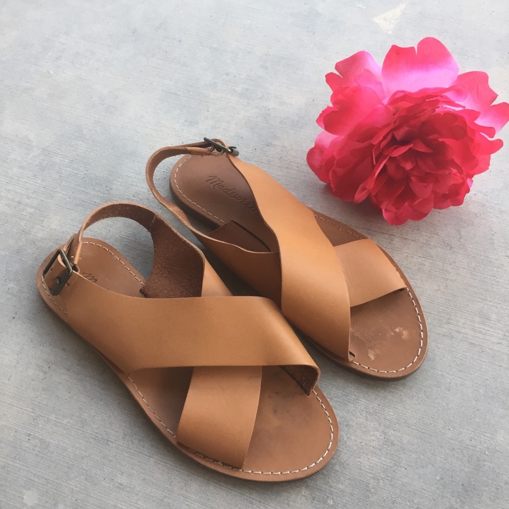 Madewell The Boardwalk Crossover Sandal in Desert